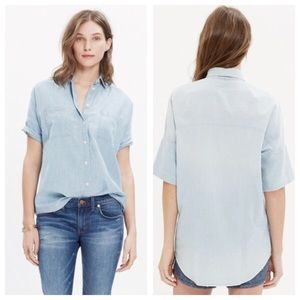 Madewell Short Sleeve Chambray Button Down Shirt